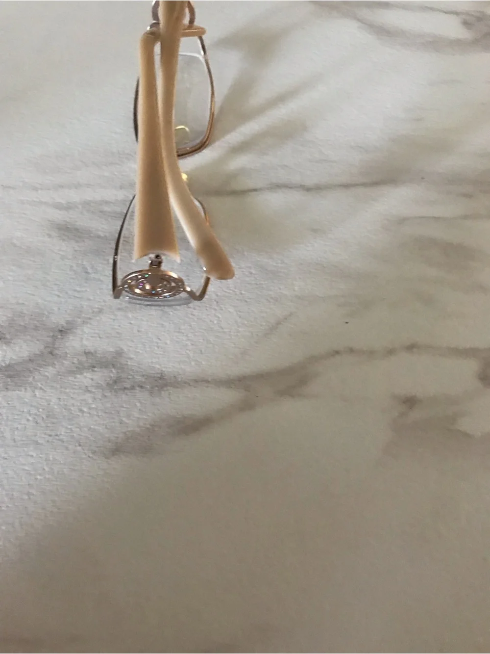 NWT-Women's Rectangular Metal Frame Glasses in Gold and Pink